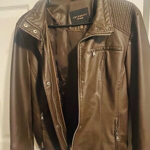 Celebrity Pink Women's Brown Leather Jacket